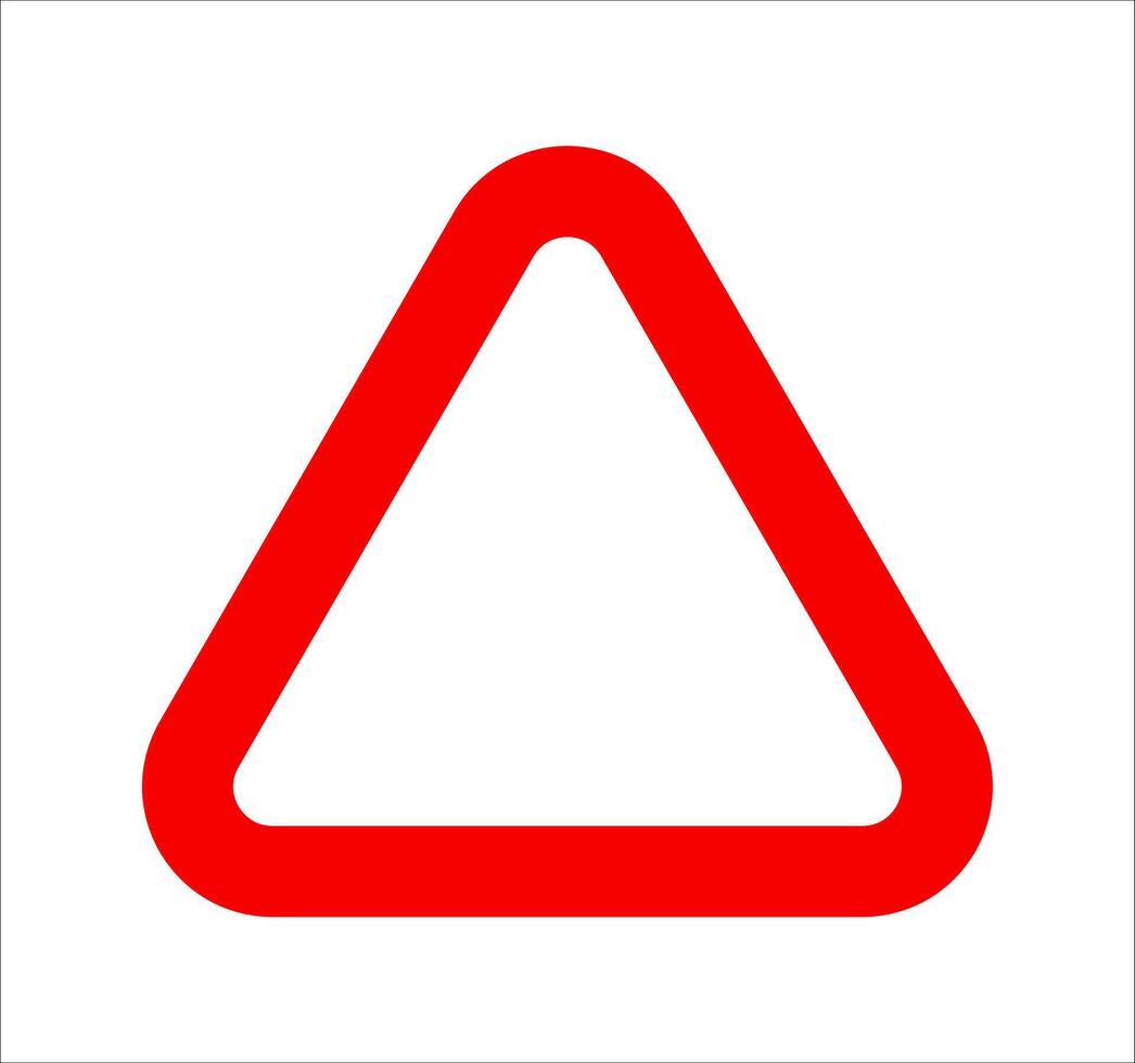 Red Triangle Outline Road Warning Sign vector