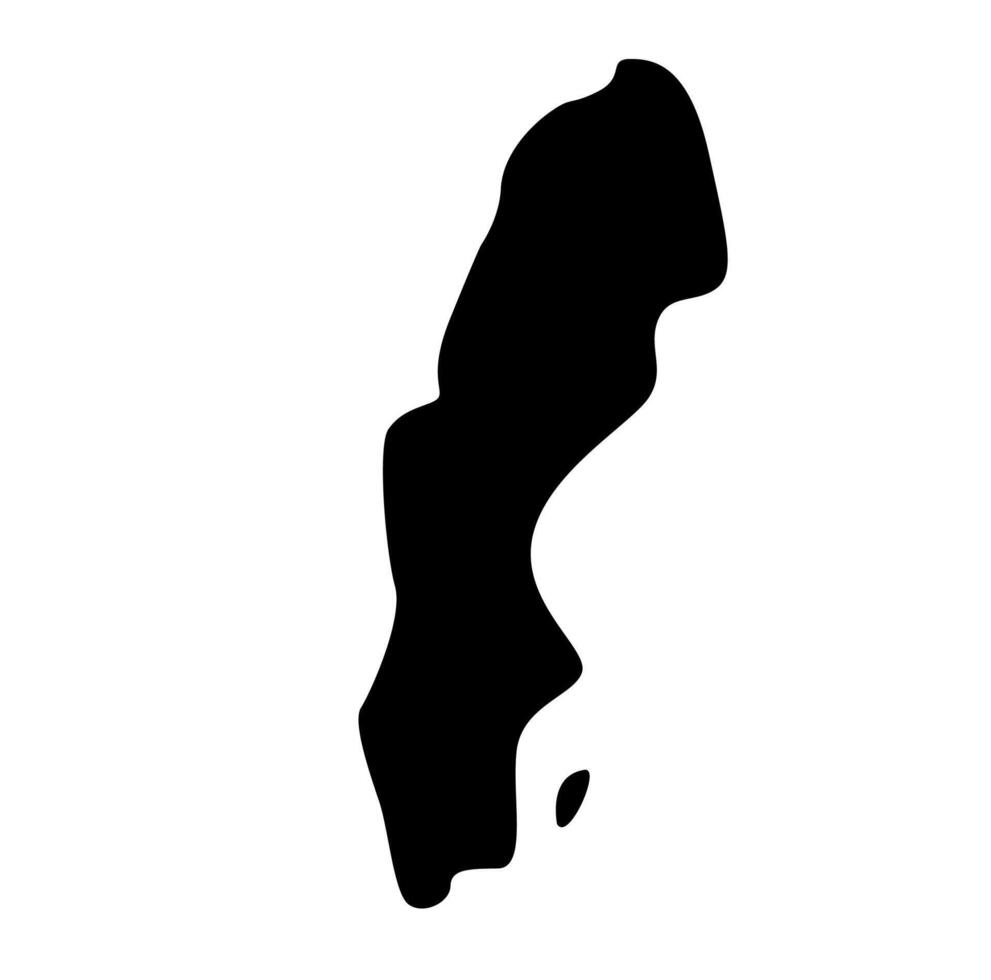 Sweden Map in Black Silhouette vector