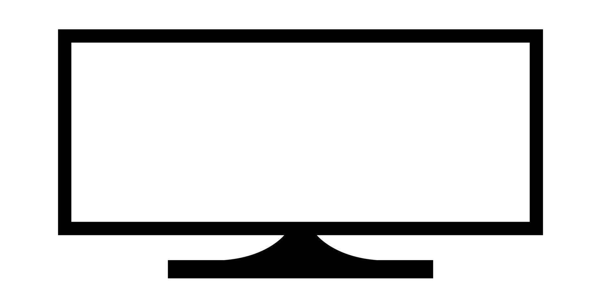Big monitor TV icon with black color vector
