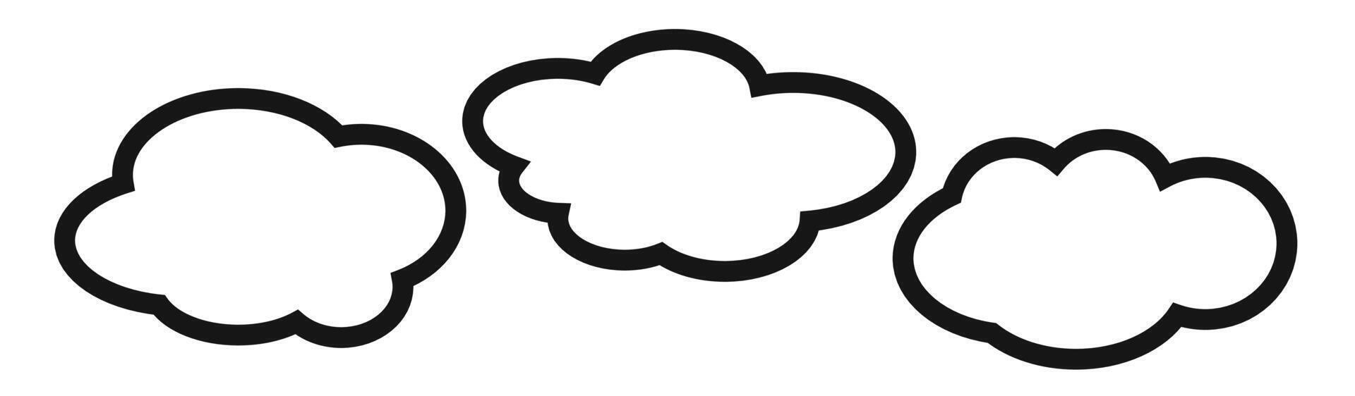 Cartoon Style Cloud Silhouettes Weather Icons cloud vector