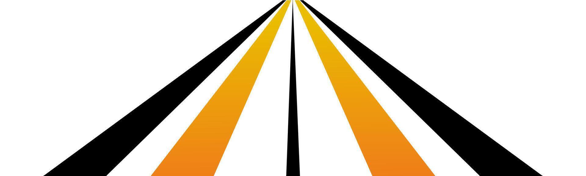 Perspective Road Merge with Color Lane Markings vector
