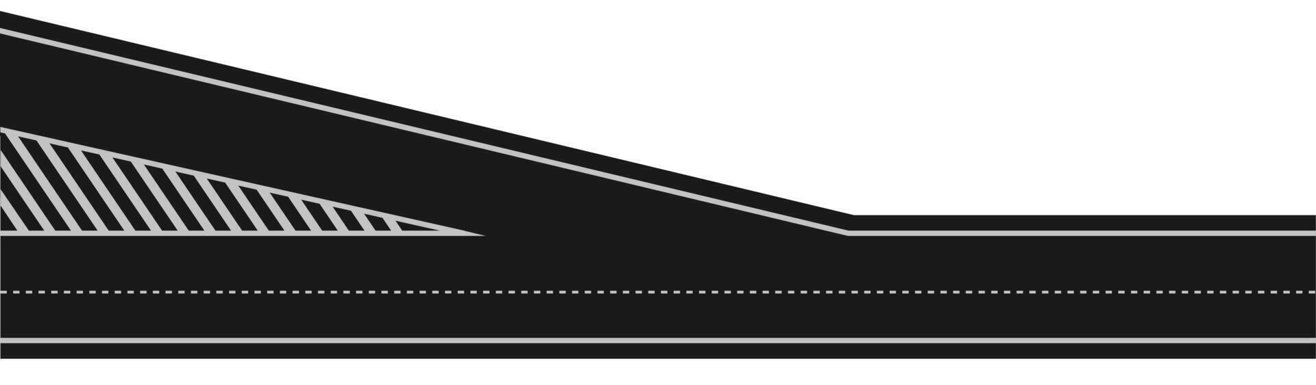 Highway Exit Ramp with Merging Lane vector