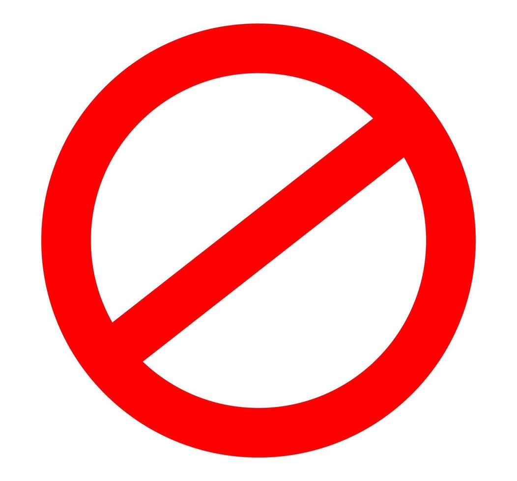 General No Entry Sign Circle Prohibition Symbol vector