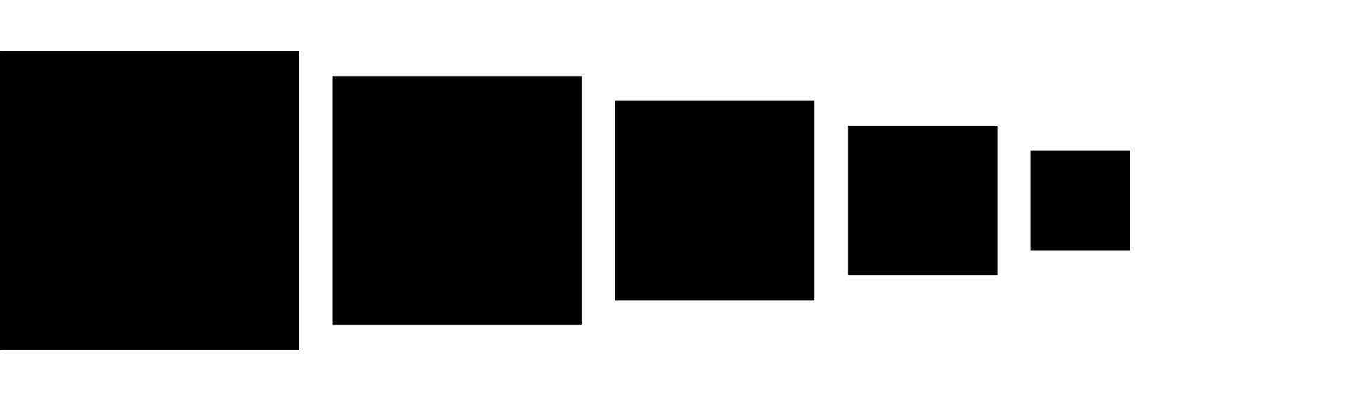 Geometric Set of Increasing Size Squares vector