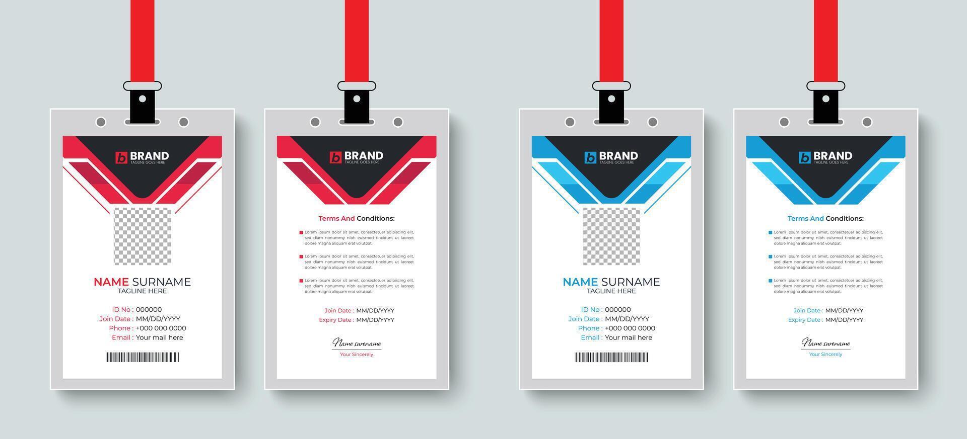 Multipurpose corporate modern office employee id card or identity card design layout. Template design for business company identity card design. vector
