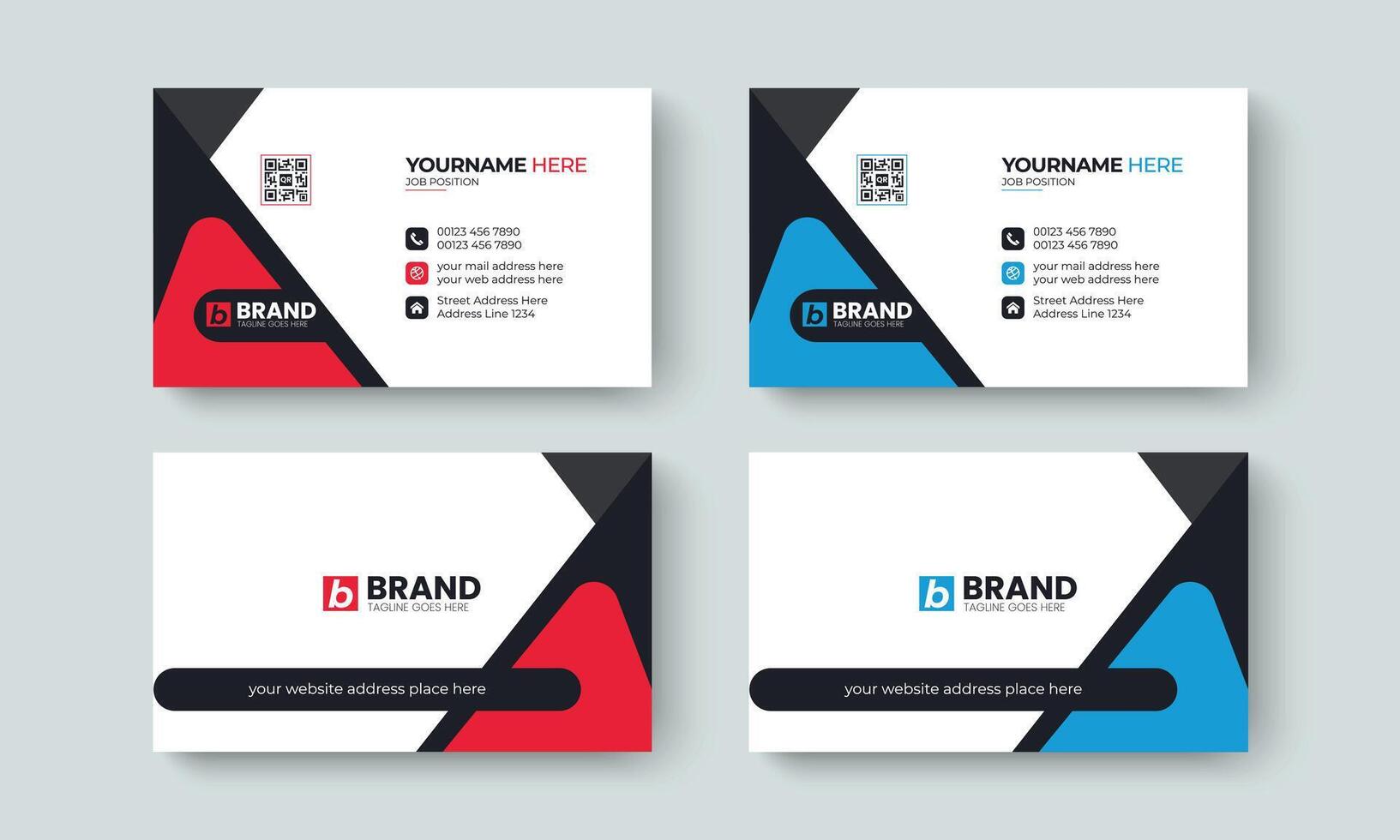 Clean and minimal business card layout template. Professional elegant business card, visiting card, identity, corporate, contact, branding. vector