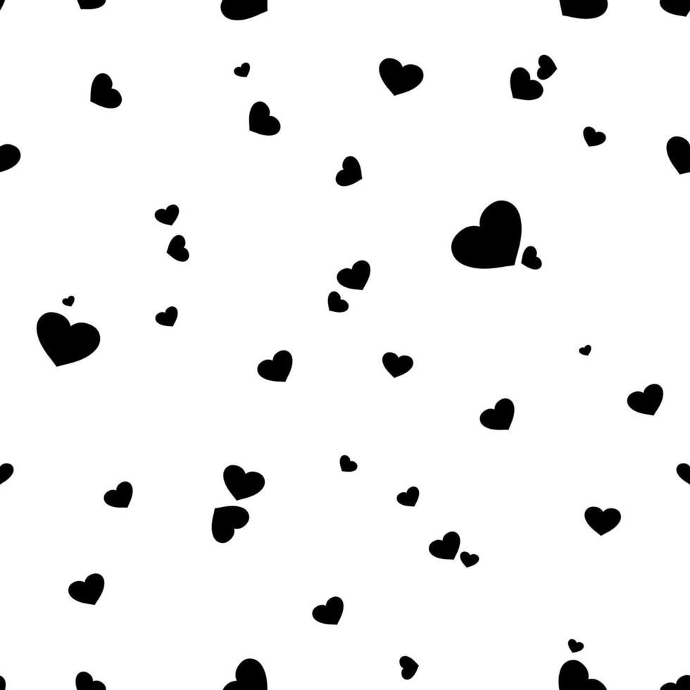 seamless pattern with and black hearts. vector