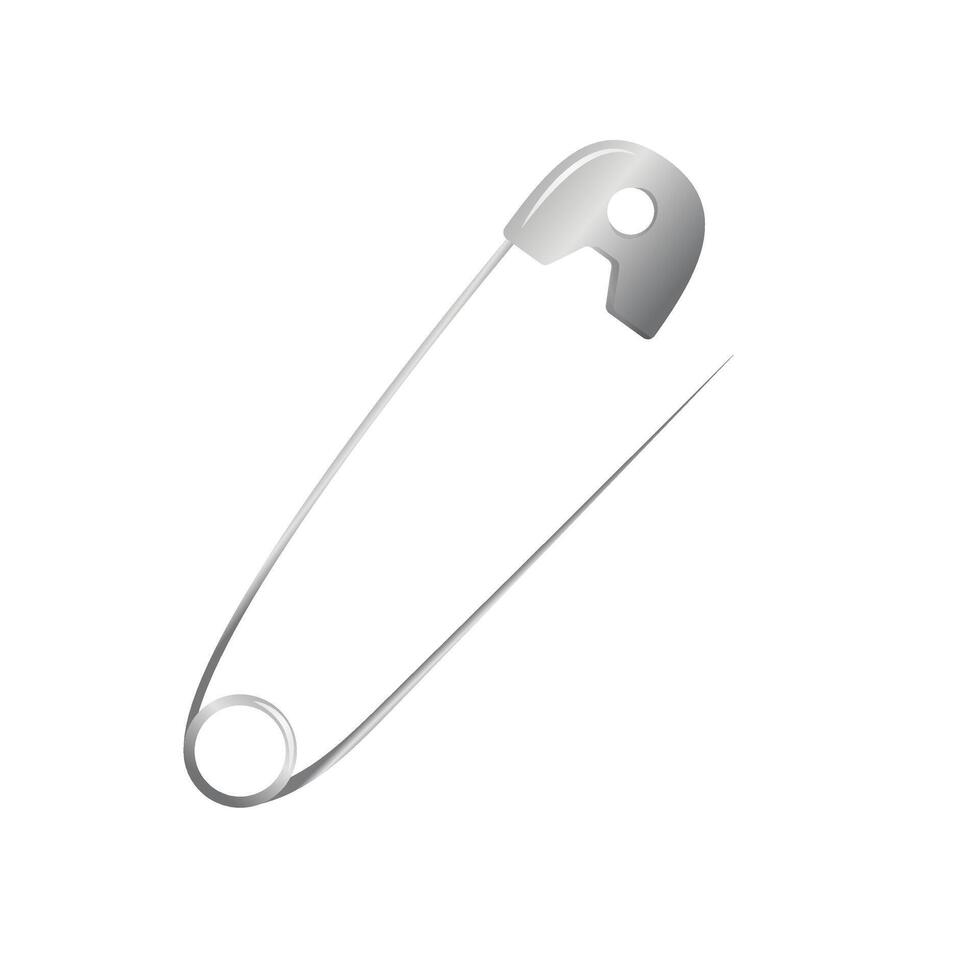 Open sewing metal safety pin illustration vector