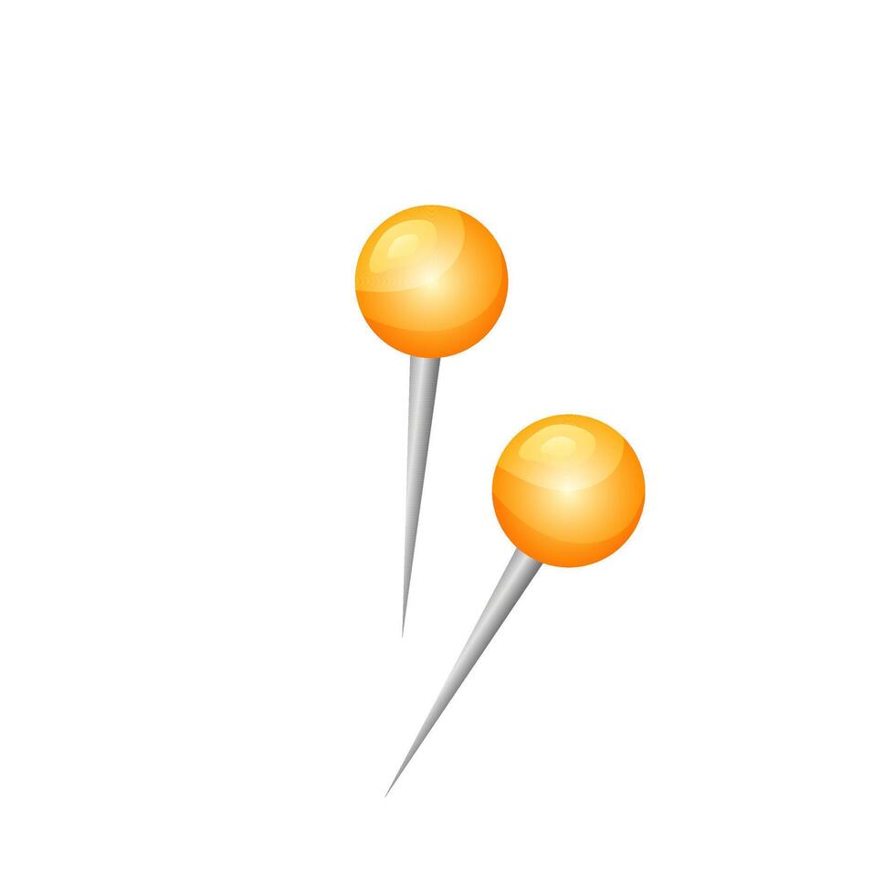 Push pins flat symbol. Pushpins, thumbtack for notice attaching. illustration. vector