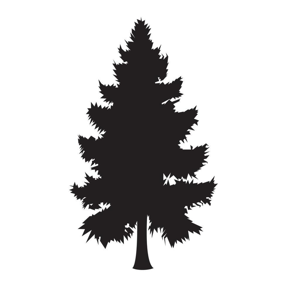 Realistic Tree Silhouette Shape vector