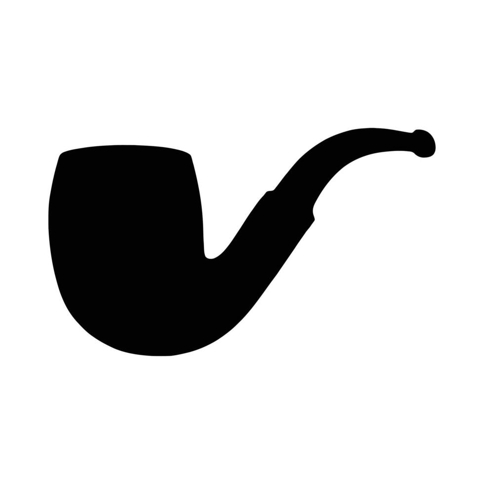 Classic tobacco pipe silhouette image vector