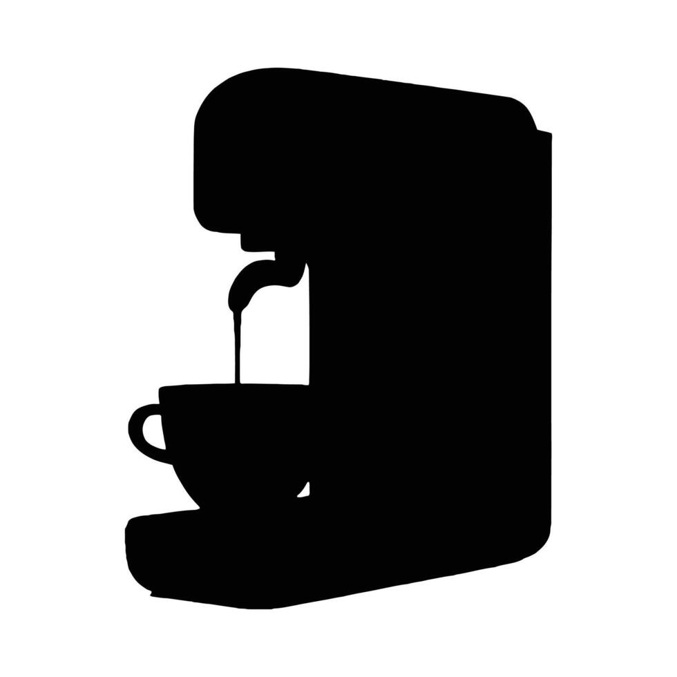 Espresso machine silhouette coffee maker silhouette vector