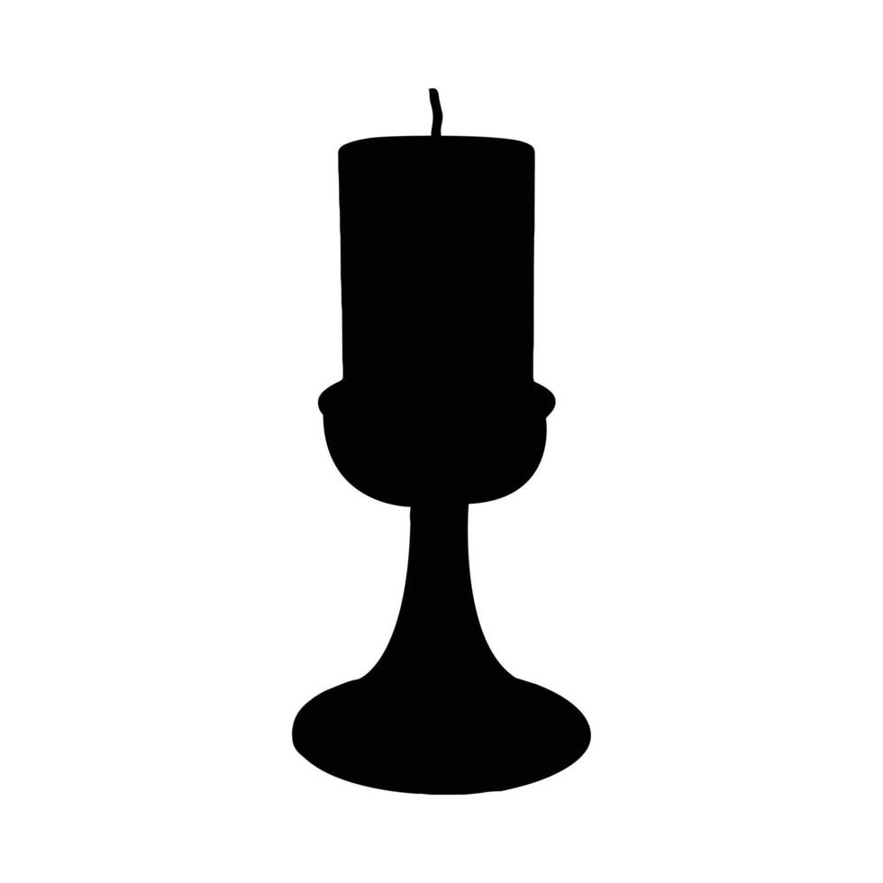 Candle in a candlestick silhouette vector