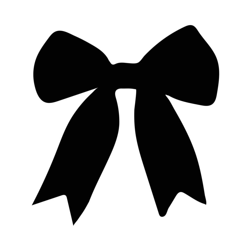 Simple black bow silhouette graphic vector
