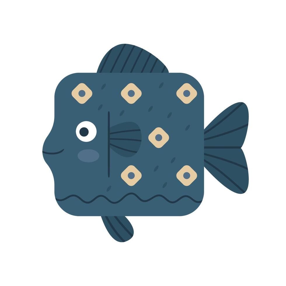 Cartoon fish illustration for kids vector