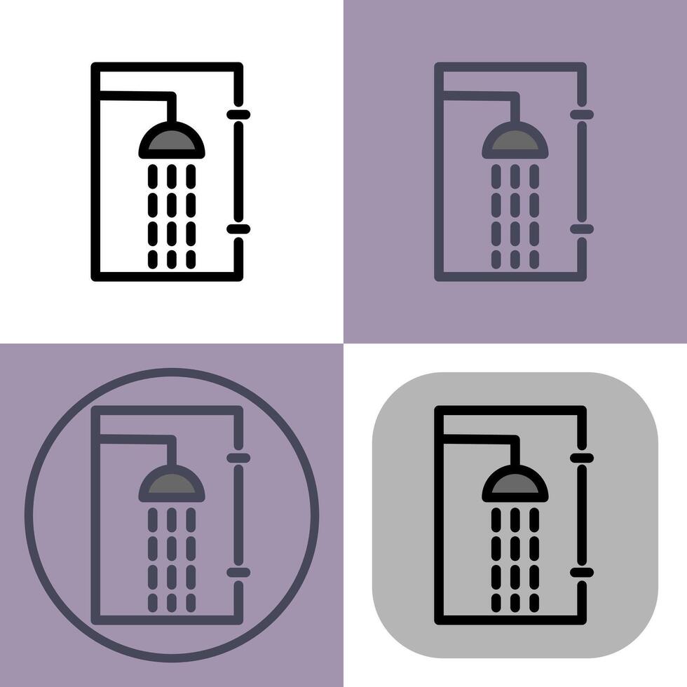 Shower cabinet icon symbol - Shower to get clean vector