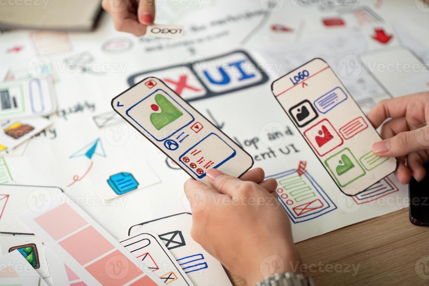Designers Discussing User Interface Prototypes and Feedback photo