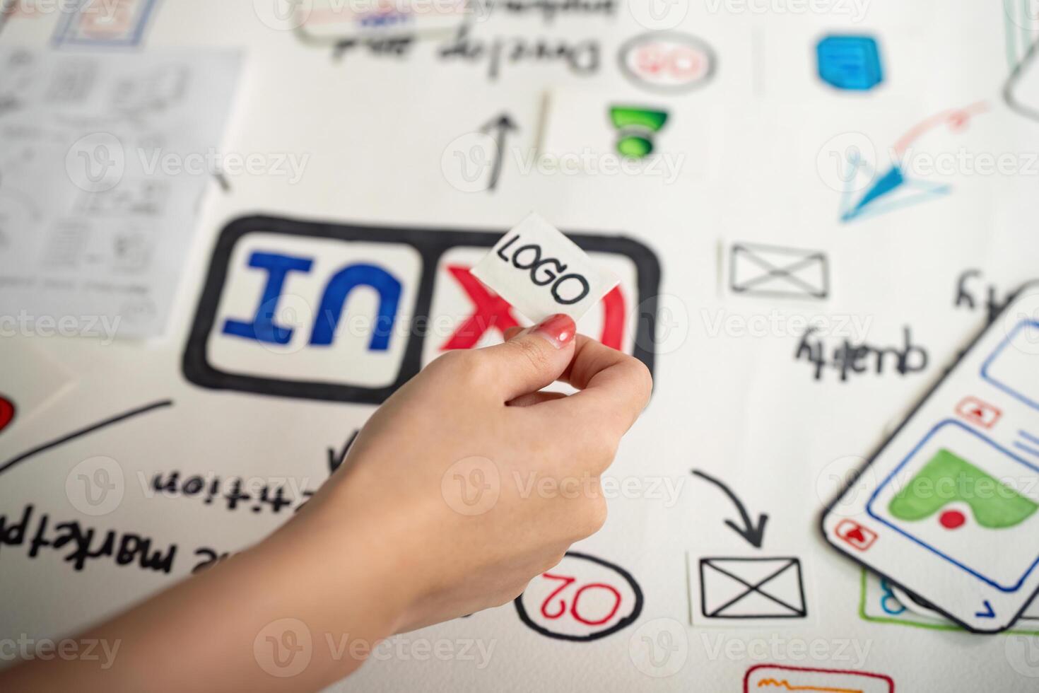 Focus on Logo Design in User Interface Mockup photo