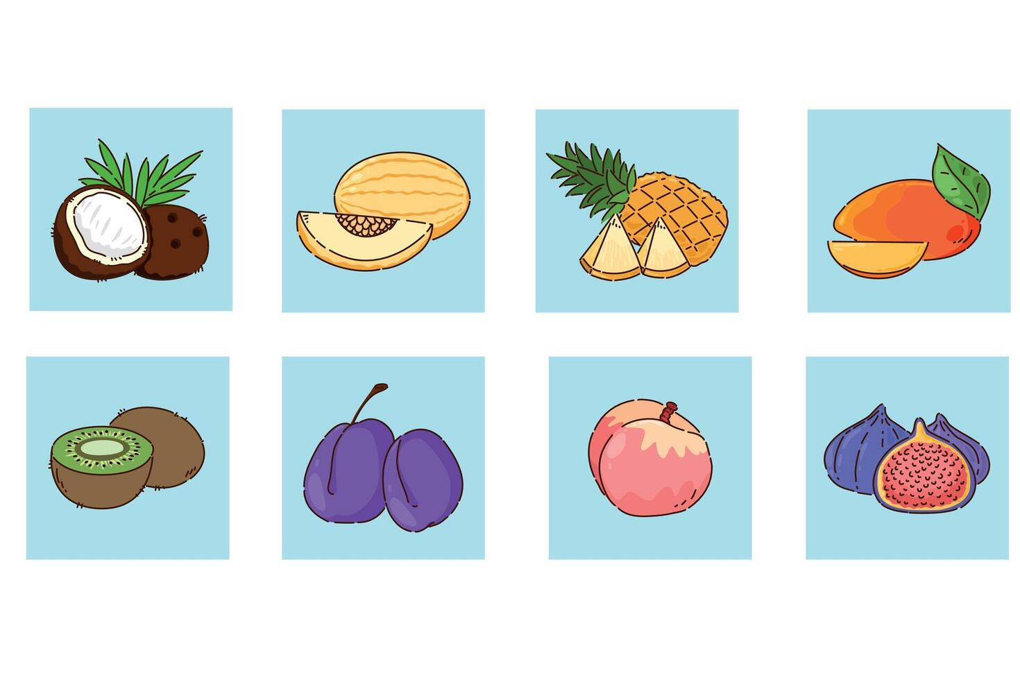 A Vibrant and Colorful Collection of Fresh Tropical Fruits for Your Viewing Pleasure vector