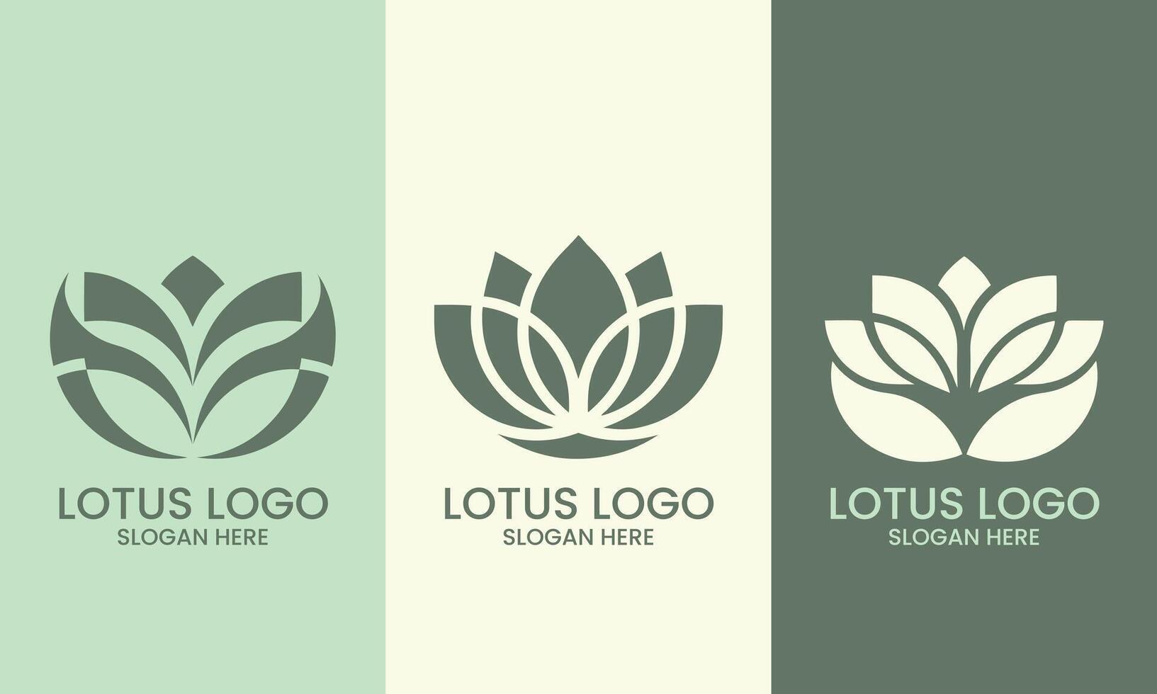 set of lotus logo design for business vector