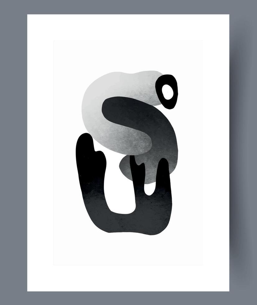 An impressive composition of abstract black and white organic shapes that are captivating vector