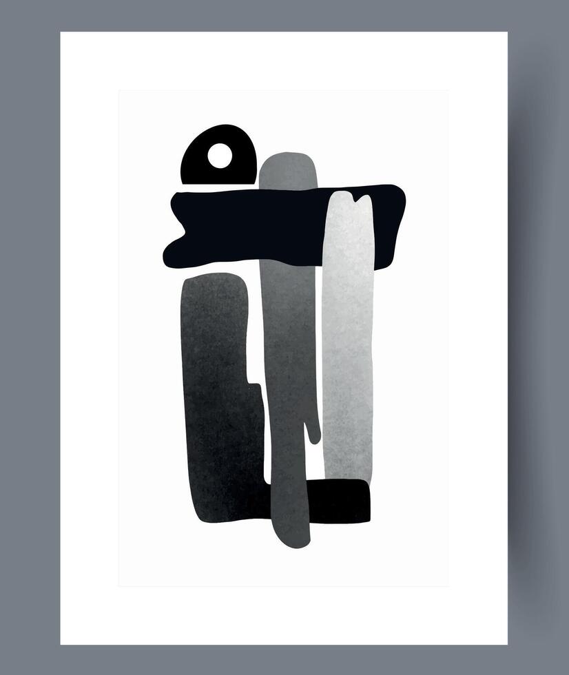 This is an Abstract Black and White Composition featuring various Geometric Shapes and designs vector
