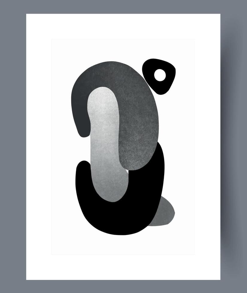 Artistic expression through abstract and monochrome shapes creates a captivating aesthetic vector