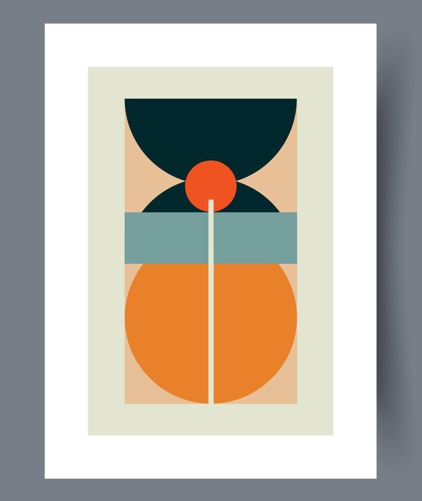 Abstract Geometric Art Featuring Circular Shapes Alongside Bold and Vibrant Colors vector