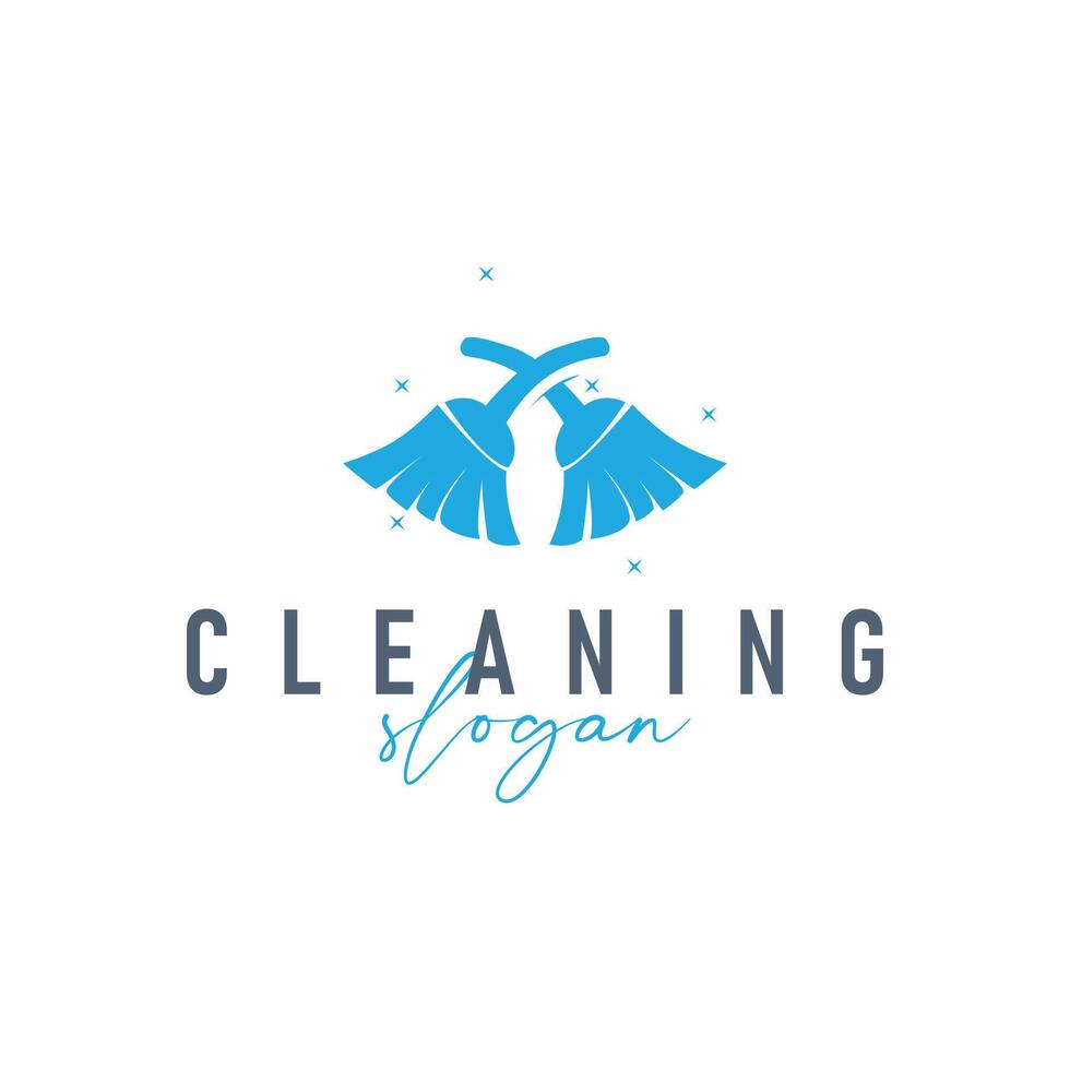 cleaning logo design equipment concept, minimalist simple cleaning service symbol, clean house service, modern template illustration, product, business or service brand symbol vector