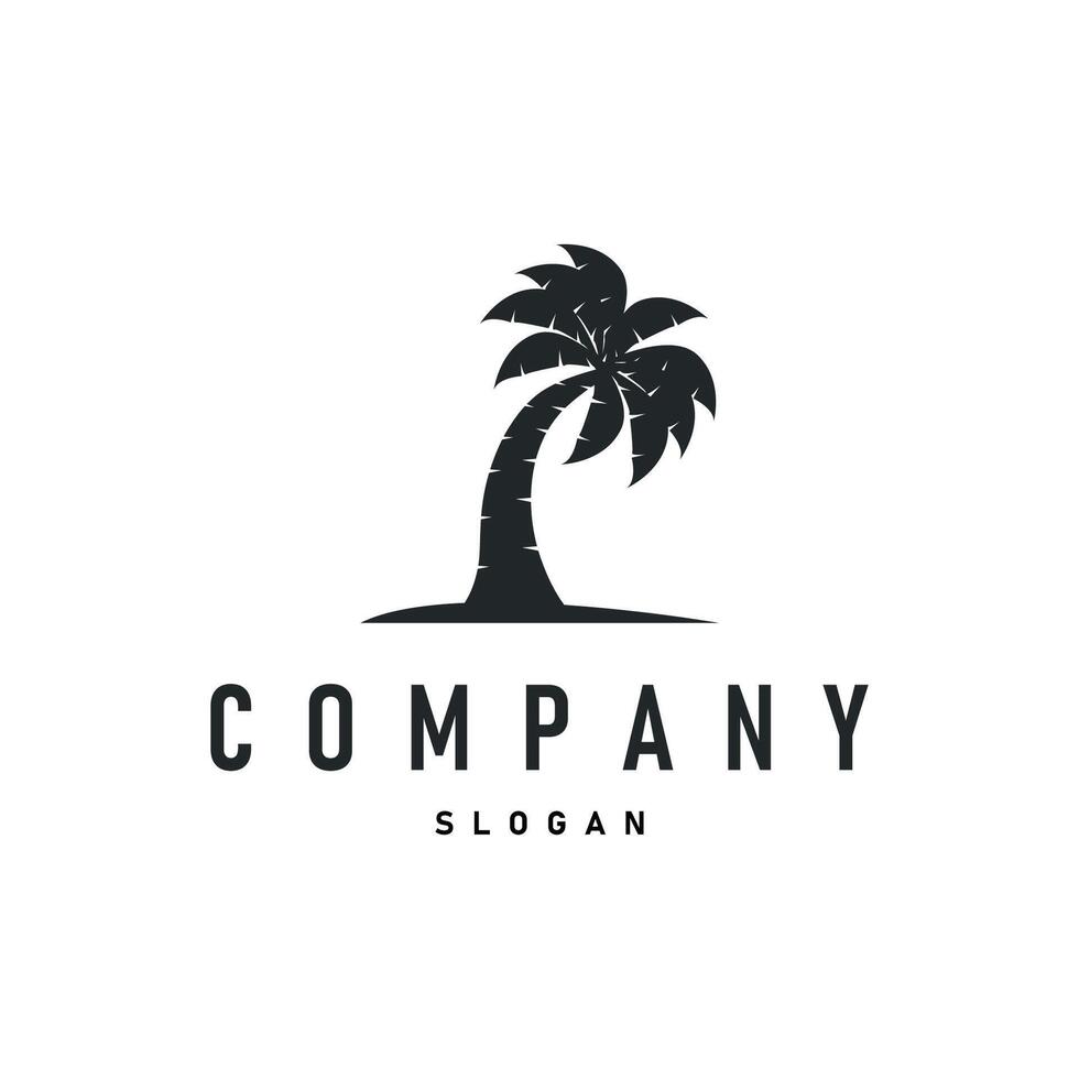 summer vacation with beach summer logo concept with palm tree and ocean logo concept illustration symbol template vector