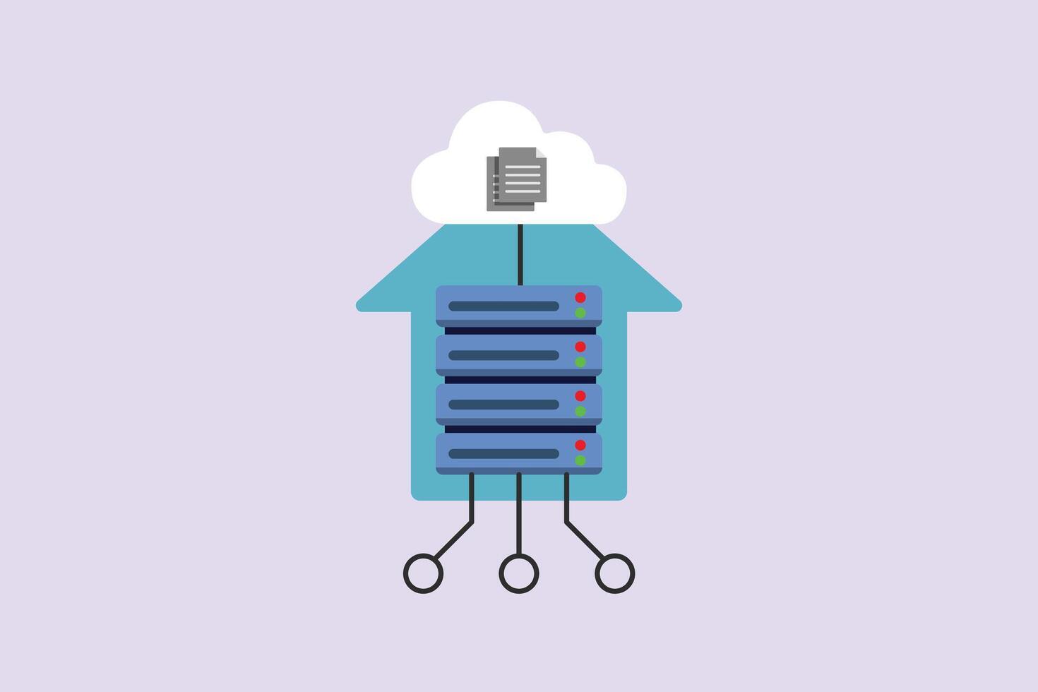 Illustration data center . Data Center Concept. Colored flat illustration isolated vector