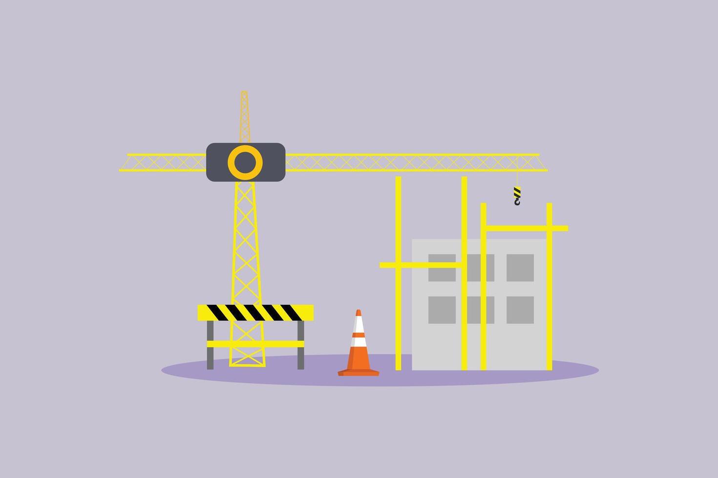 Construction process. Construction Concept. Colored flat illustration isolated vector