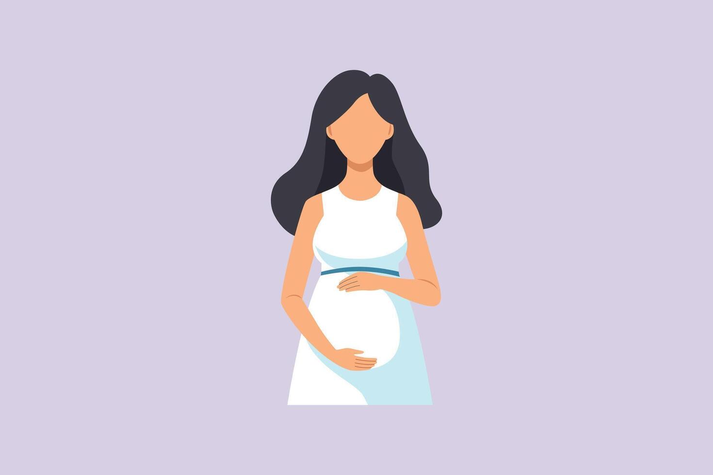 Young pregnant mother. Pregnant Mother Concept. Colored flat illustration isolated vector
