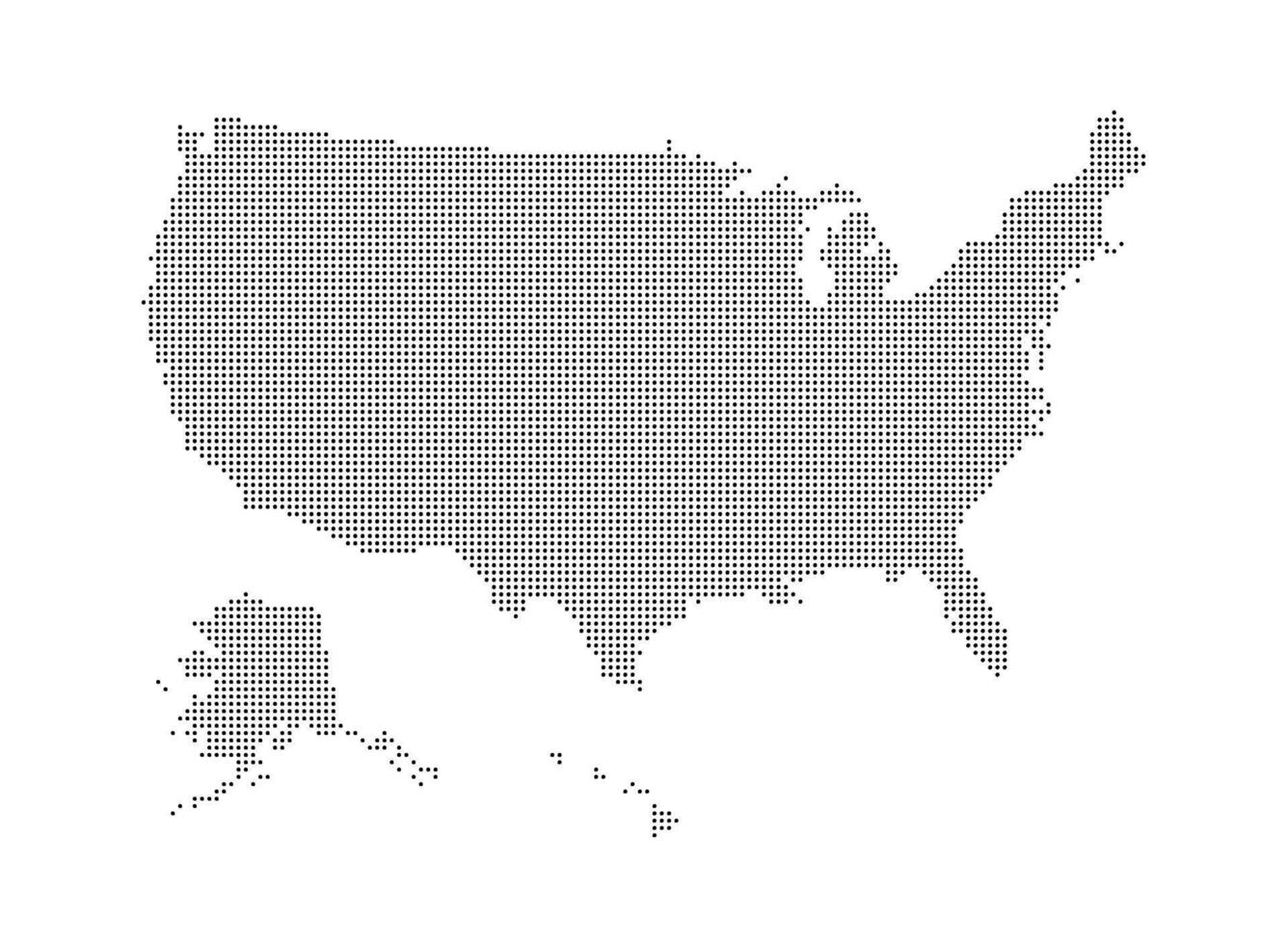 Dotted Map of the USA vector