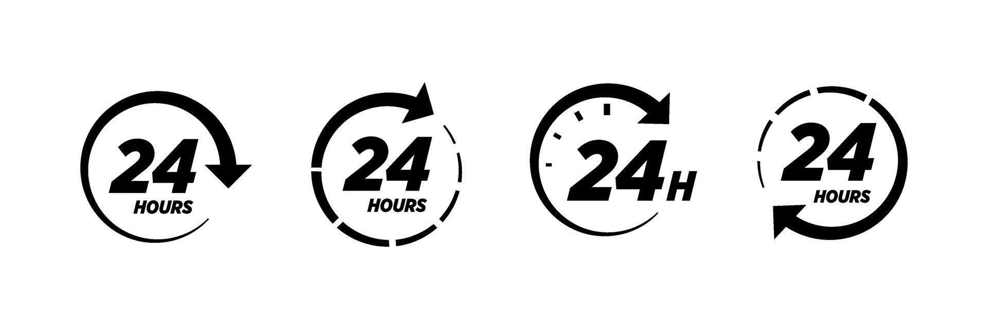 Collection of 24-Hour Time Symbols vector