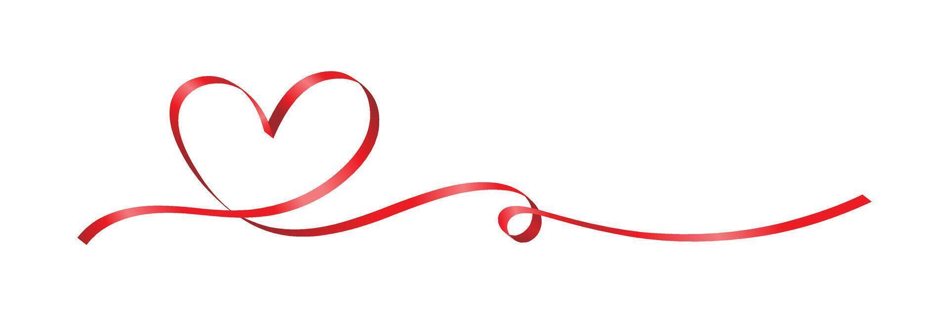 Elegant Red Ribbon Heart Design vector