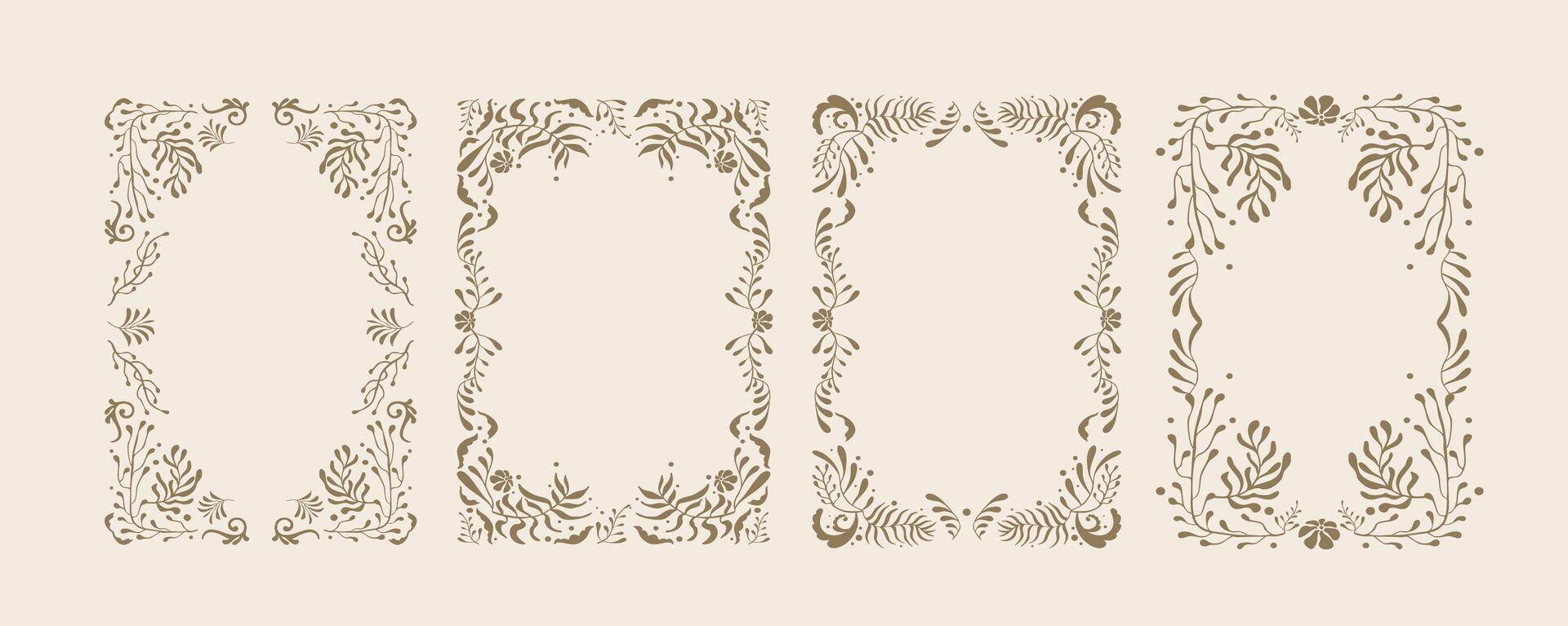 deco frame and border. Abstract decoration element object vector