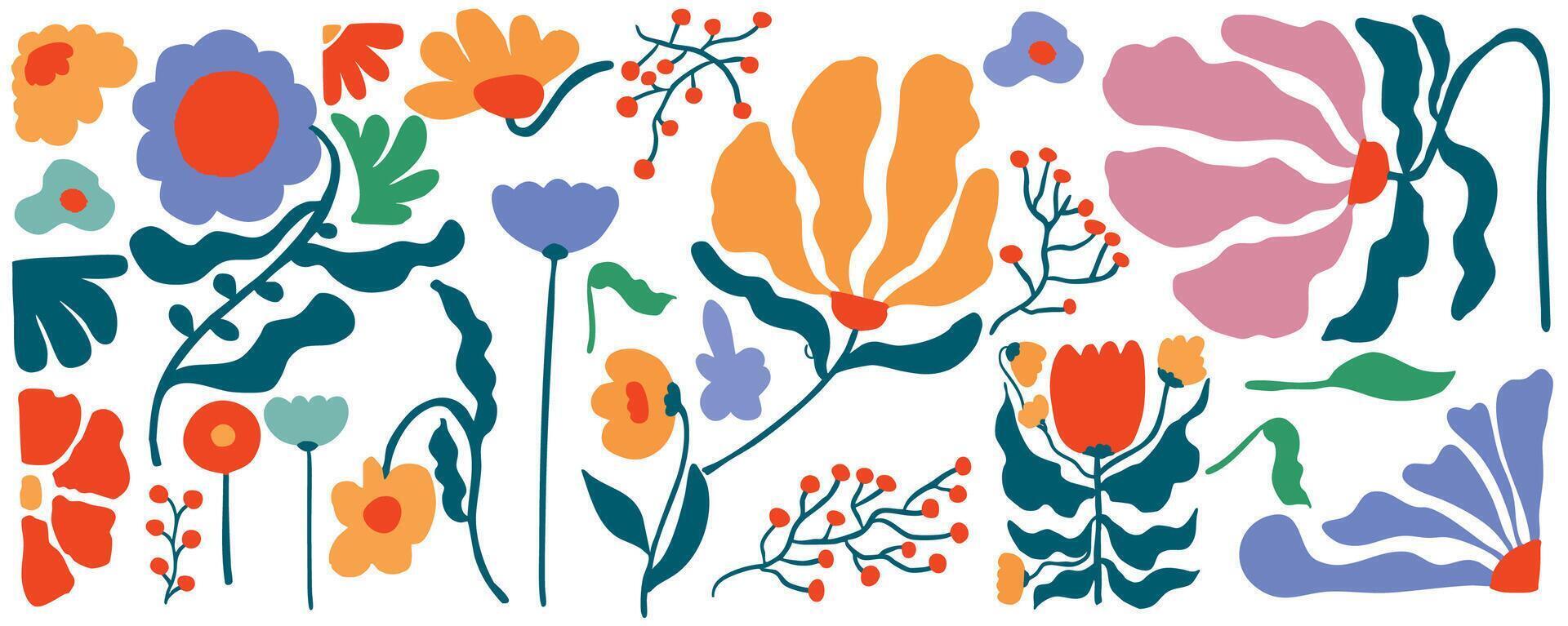 wavy groovy flower banner background vector