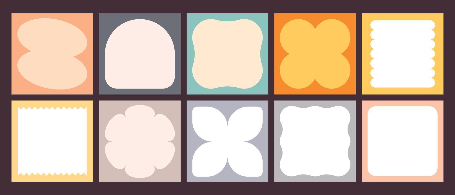 Minimalist blank notes set in soft pastel colors, perfect for planners, journals, and daily organization. Aesthetic layout ideal for printing and digital use vector