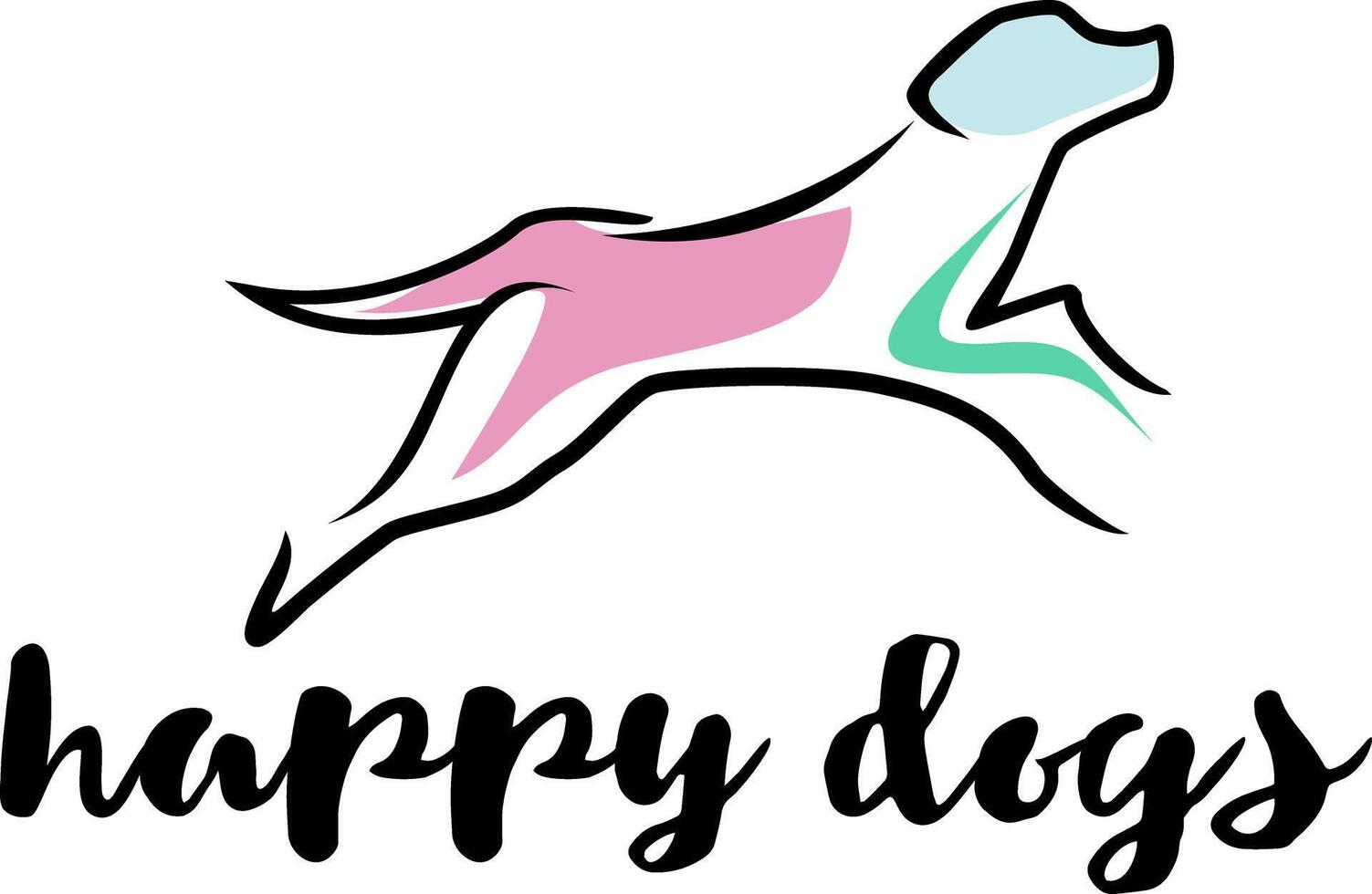 happy dogs idea logo design vector