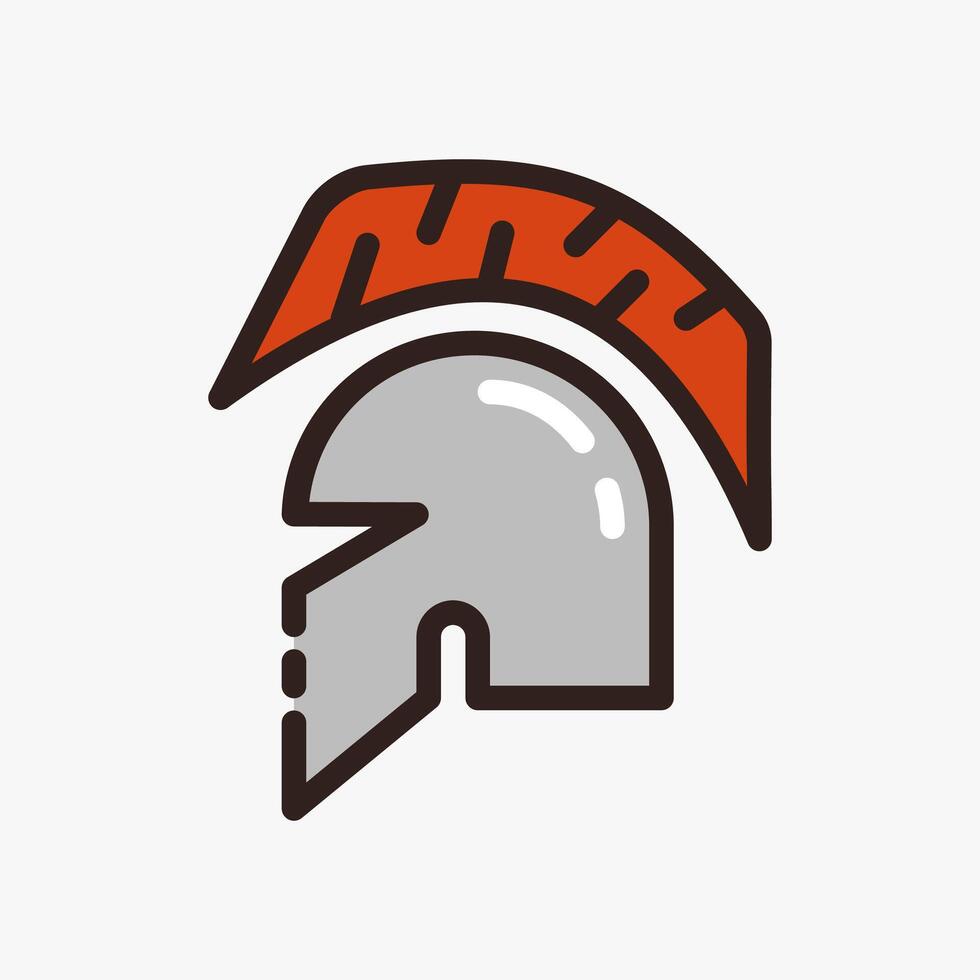 Design Illustration graphic of Soldier Helmet icon with colored outline style. Suitable for historical presentation, UI, mobile design, web design, etc. vector