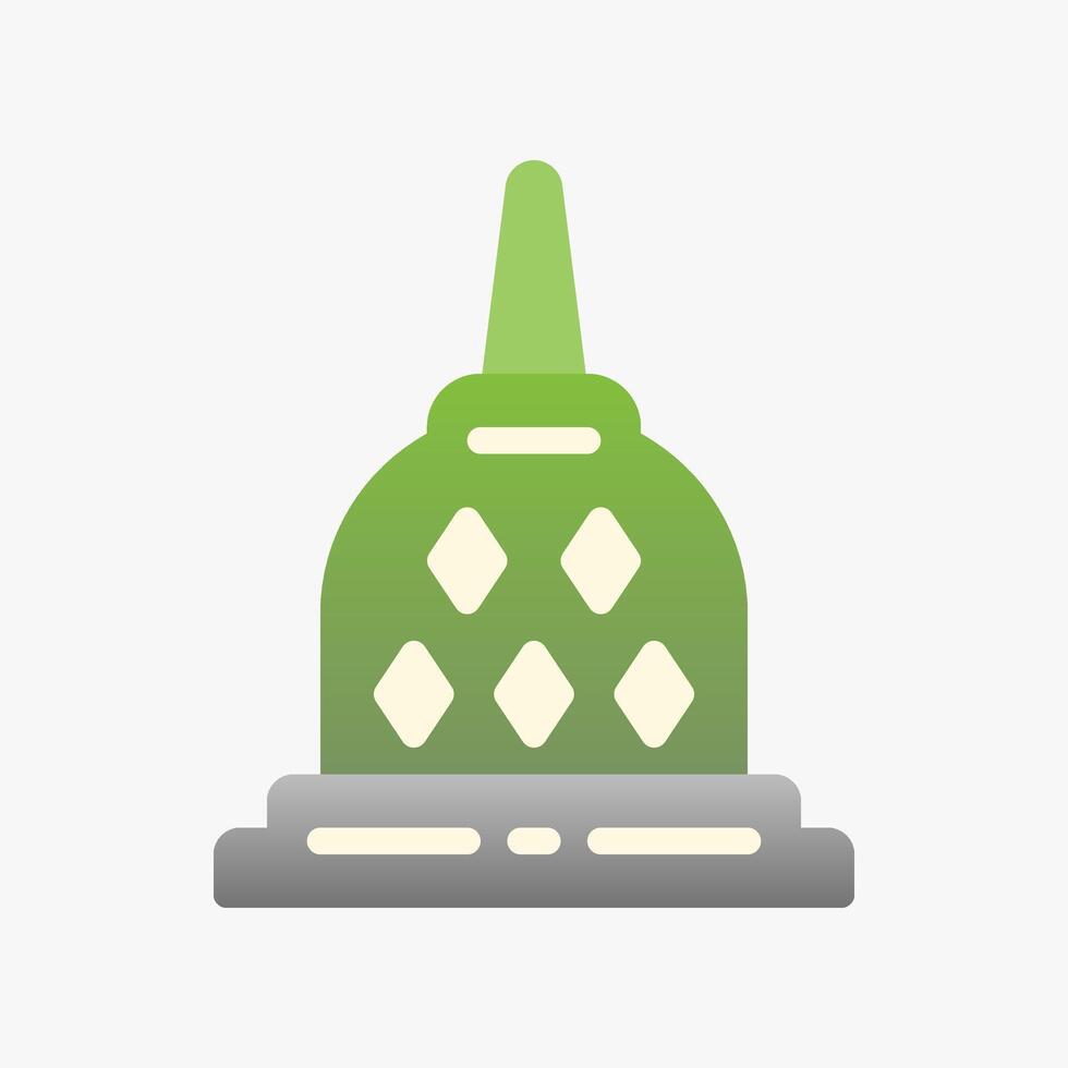 Design Illustration graphic of Borobudur temple icon with gradient style. Suitable for historical presentation, UI, mobile design, web design, etc. vector