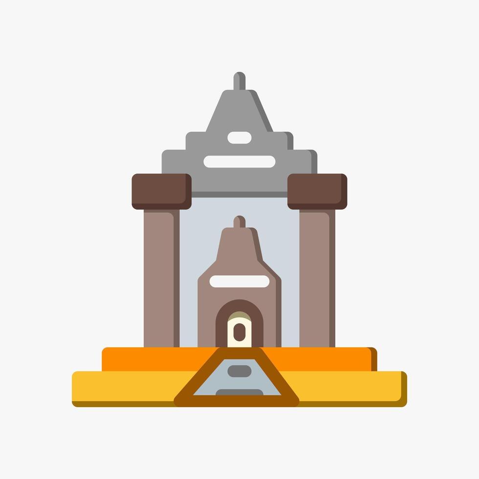 Design Illustration graphic of Ancient Temple icon with flat style. Suitable for historical presentation, UI, mobile design, web design, etc. vector
