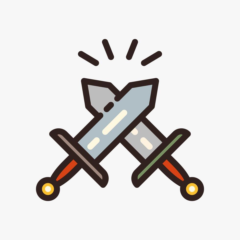 Design Illustration graphic of historical war icon with colored outline style. Suitable for historical presentation, UI, mobile design, web design, etc. vector