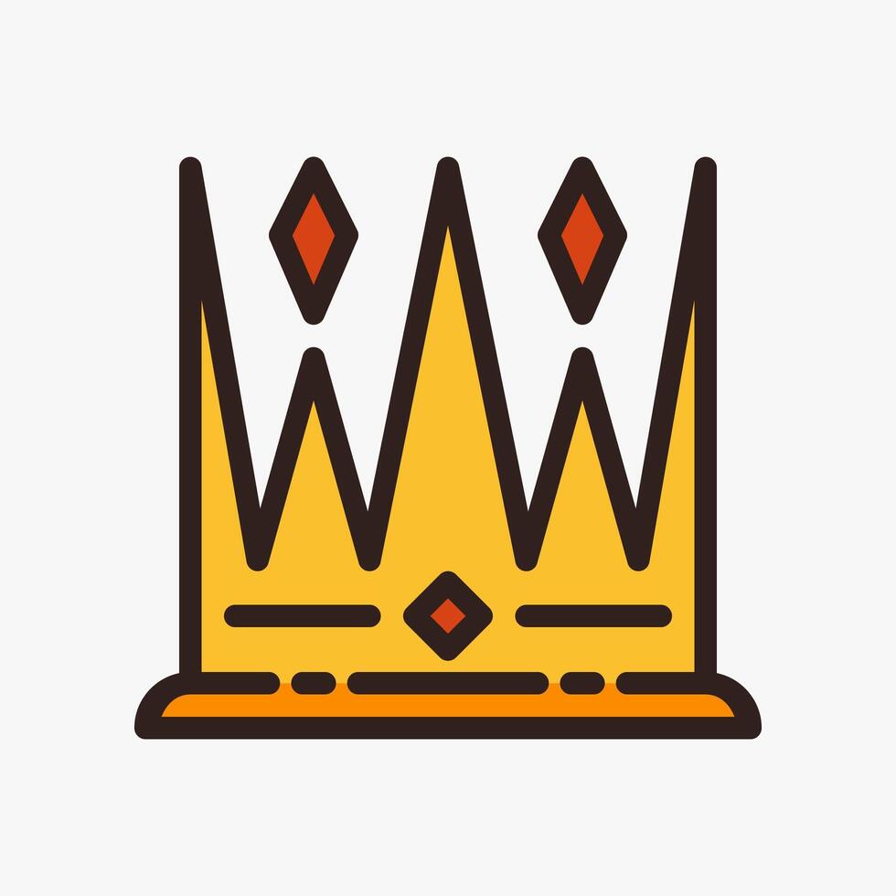 Design Illustration graphic of crown icon with colored outline style. Suitable for historical presentation, UI, mobile design, web design, etc. vector