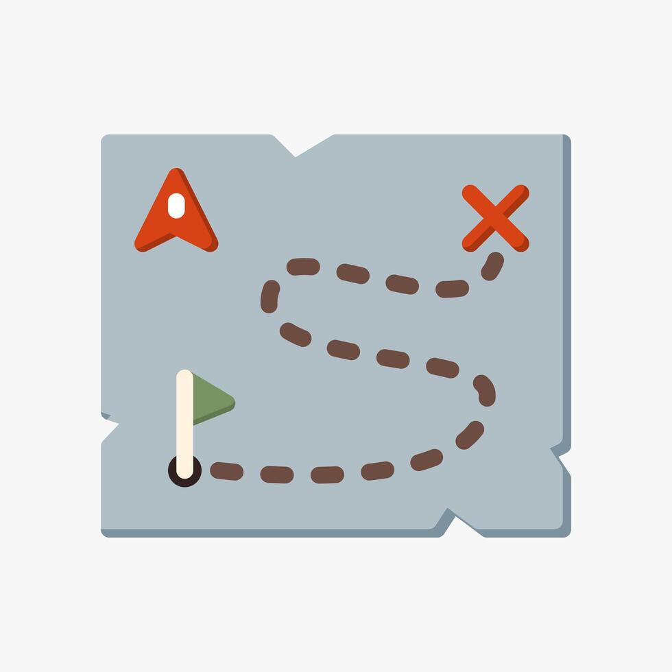Design Illustration graphic of Old Map icon with flat style. Suitable for historical presentation, UI, mobile design, web design, etc. vector