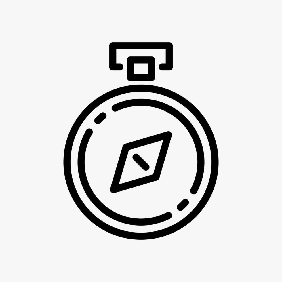 Design Illustration graphic of old compass icon with line style. Suitable for historical presentation, UI, mobile design, web design, etc. vector