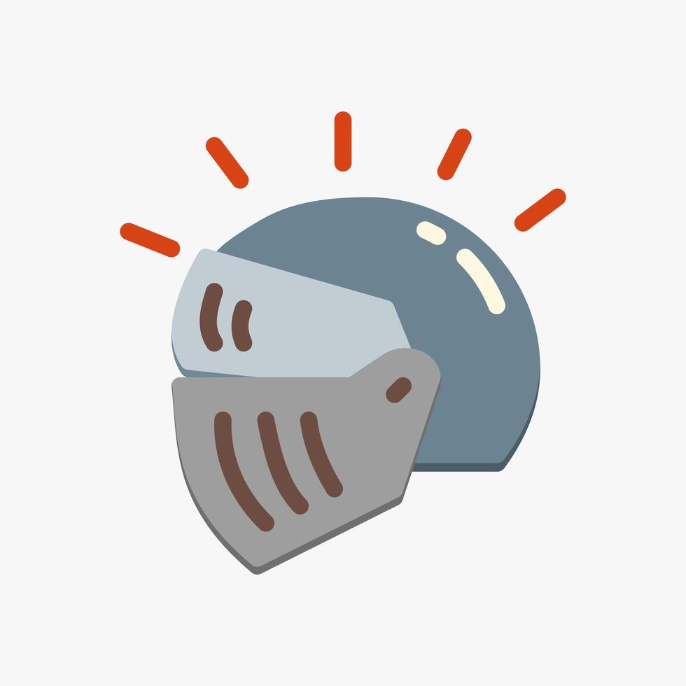 Design Illustration graphic of Knight Helmet icon with flat style. Suitable for historical presentation, UI, mobile design, web design, etc. vector