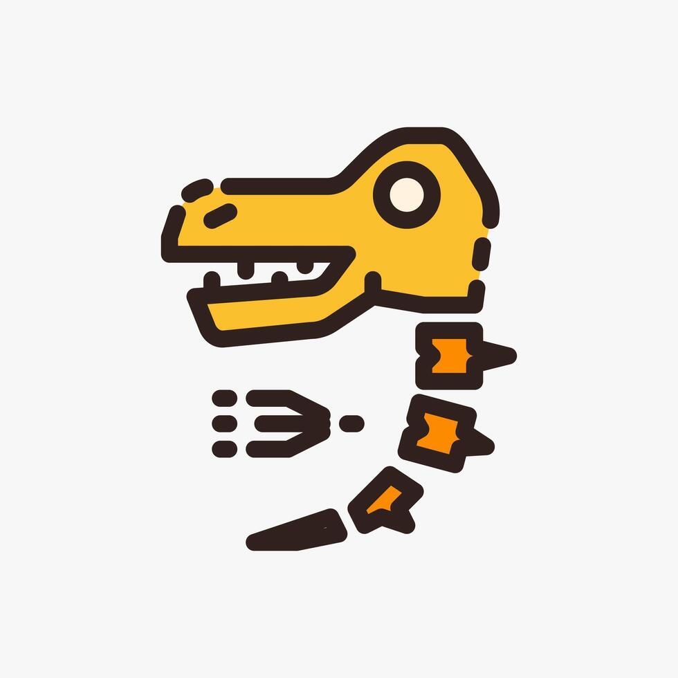 Design Illustration graphic of Fossil icon with colored outline style. Suitable for historical presentation, UI, mobile design, web design, etc. vector