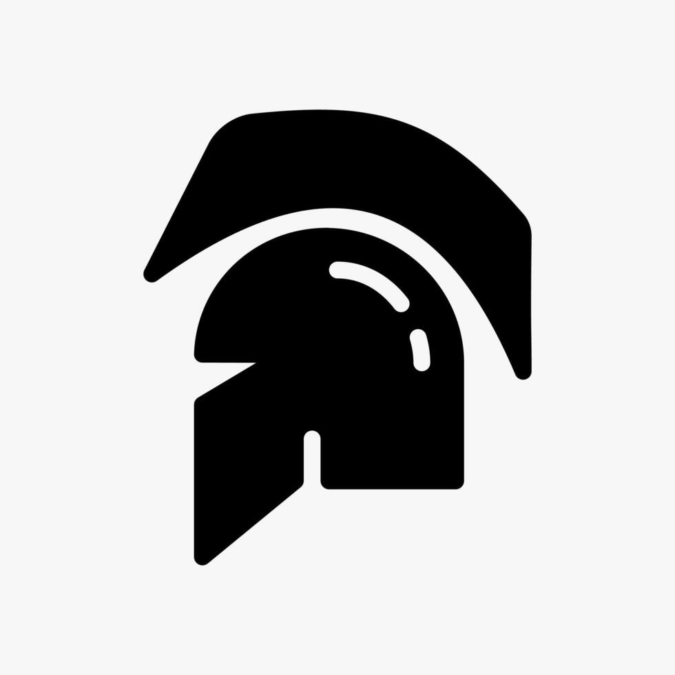 Design Illustration graphic of Soldier Helmet icon with glyph style. Suitable for historical presentation, UI, mobile design, web design, etc. vector
